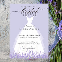 Invitación Elegante lavanda Boda Vestido Bridal Shower