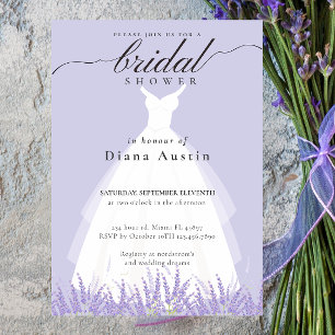 Invitación Elegante lavanda Boda Vestido Bridal Shower