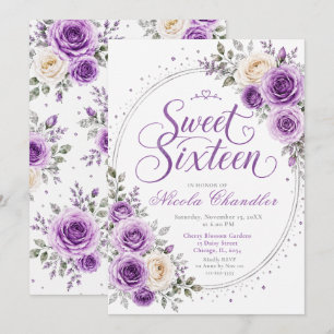 Invitación Elegante Lavanda Cumpleaños 16
