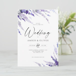 Invitación Elegante Lavanda Dusty violeta púrpura Boho Boda
