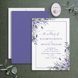 Invitación Elegante Lavanda Eucalyptus Boda de escritura flor