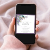 Elegante Lavanda Floral acuarela Ducha Nupcial