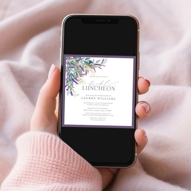 Invitación Elegante Lavanda Floral acuarela Nodal Luncheon (Subido por el creador)