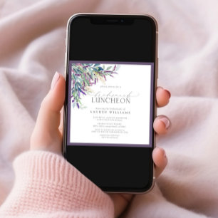Invitación Elegante Lavanda Floral acuarela Nodal Luncheon