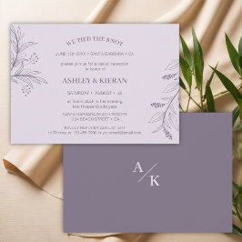 Invitación Elegante lavanda floral Amarramos la recepción del