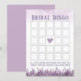 Invitación Elegante lavanda Floral Bridal Shower Bingo
