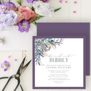 Invitación Elegante Lavanda Floral Brunch & Bubbly Shower