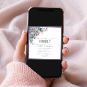 Invitación Elegante Lavanda Floral Brunch & Bubbly Shower