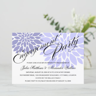 Invitación Elegante Lavanda Floral Burst Engagement Party