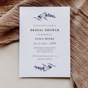 Invitación Elegante Lavanda Floral Ducha Bridal