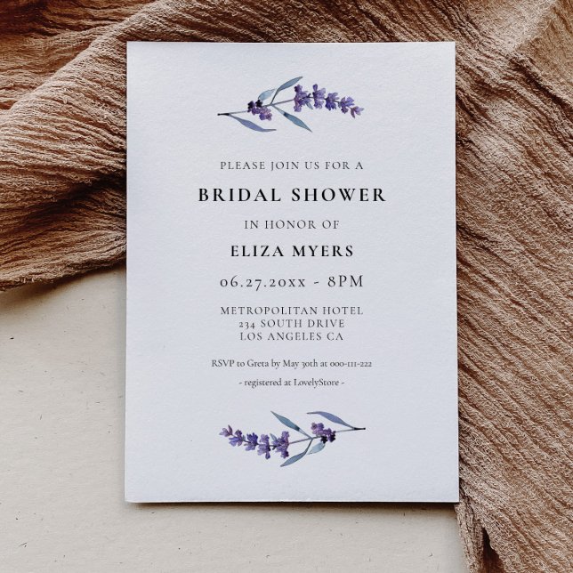 Invitación Elegante Lavanda Floral Ducha Bridal (Subido por el creador)