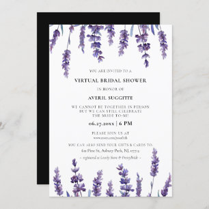 Invitación Elegante lavanda floral Ducha virtual de novia