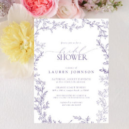 Invitación Elegante Lavanda Floral Leaf Bridal Ducha