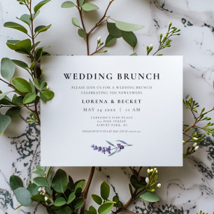 Invitación Elegante Lavanda Floral Post Boda Brunch