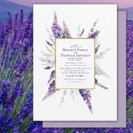 Invitación Elegante Lavanda Flores Boda de acuarela floral