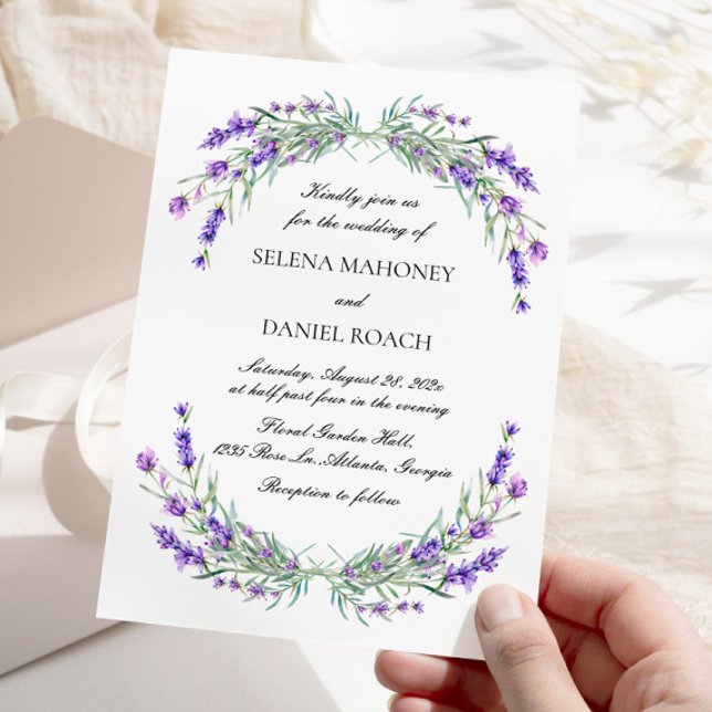 Invitación Elegante Lavanda Flores Boda Violeta (Subido por el creador)
