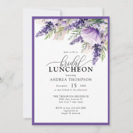 Invitación Elegante Lavanda Flores Púrpuras Noche Luncheon