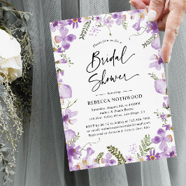 Invitación Elegante Lavanda Lilac Florals Bridal Shower