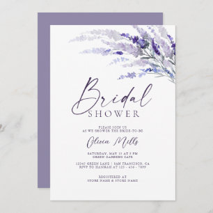 Invitación Elegante Lavanda Mauve Dusty Purple Bridal Ducha