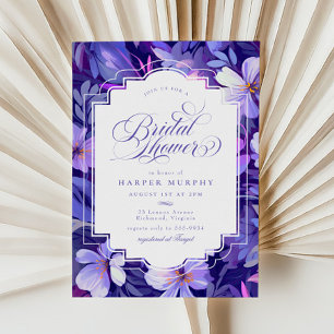 Invitación Elegante Lavanda Purple Floral Bridal Ducha