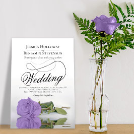 Invitación Elegante Lavanda Rosa Purple Boda de escritura ele