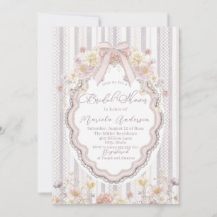 Invitación Elegante lazo de flores silvestres en acuarela pas