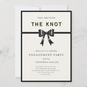Invitación Elegante lazo negro atando el nudo Fiesta de compr