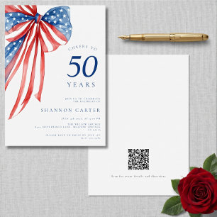 Invitación Elegante lazo patriótico de la bandera americana p