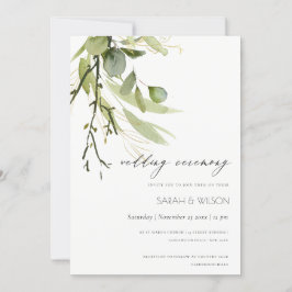 INVITACIÓN ELEGANTE LEAFY VERDE FOLIAGE WATERCOLOR BODA