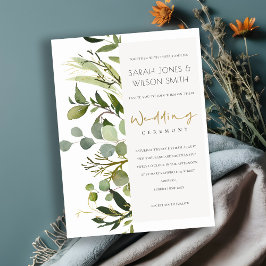 INVITACIÓN ELEGANTE LEAFY VERDE FOLIAGE WATERCOLOR BODA