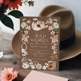 Invitación Elegante lechera floral Wild Western Bridal Shower