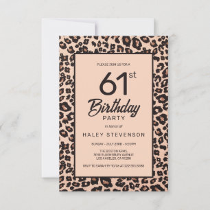 Invitación Elegante leopardo Animal Print Trendy cumpleaños 6