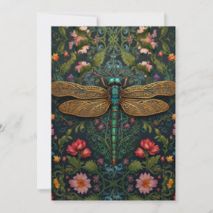 Invitación Elegante libélula vintage boho botánico 