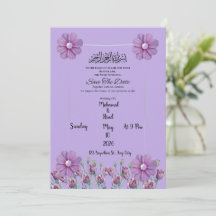 Elegante Lila Lavanda Floral Perla Guardar La Fech