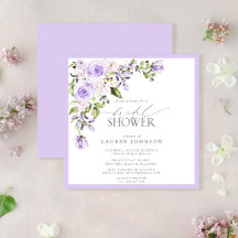 Elegante Lilac Lavender Floral Bridal Ducha