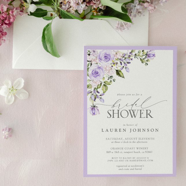 Invitación Elegante Lilac Lavender Floral Bridal Ducha (Subido por el creador)