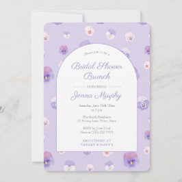 Invitación Elegante Lilac Pansies Bridal Shower Brunch Fiesta