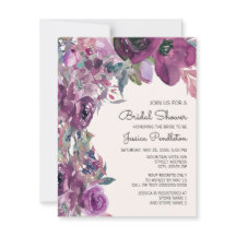Elegante Lilac Plum Purple Floral Bridal Ducha