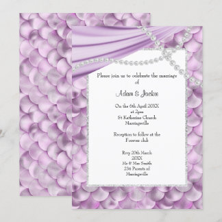 INVITACIÓN ELEGANTE LILAC SATIN MERMAID BODA INSPIRADO