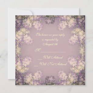 Invitación Elegante Lilac Shabby Chic Floral R.S.V.P.