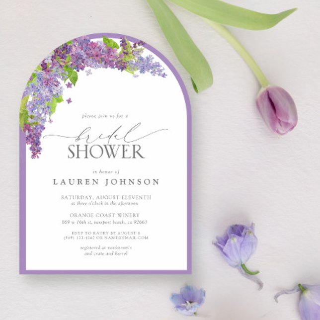 Invitación Elegante Lilac Watercolor Floral Bridal Shower (Subido por el creador)