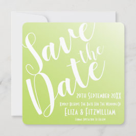 Invitación Elegante Lime Green Ombre Salvar La Fecha