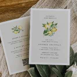 Invitación Elegante limón botánico todo en una ducha nupcial