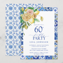 Invitación Elegante limón de partido mediterráneo 60 cumpleañ