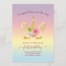 Elegante lindo purpurina de oro de primer cumpleañ