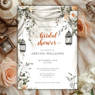 Invitación Elegante linterna y ducha escarpada de novias flor