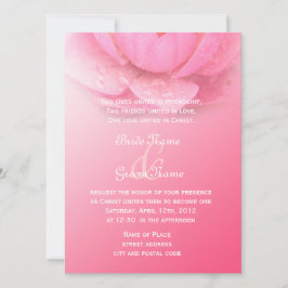 Invitación Elegante lirio de agua rosa en boda cristiana rosa