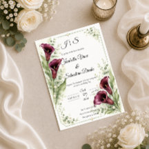 Elegante Lirio de Calla Ciruela Romántico Matrimon