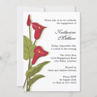 Invitación Elegante Lirio de Calla en el Partido Compromiso M