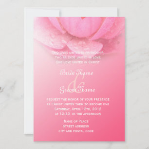 Invitación Elegante lirio rosa en boda cristiano rosa